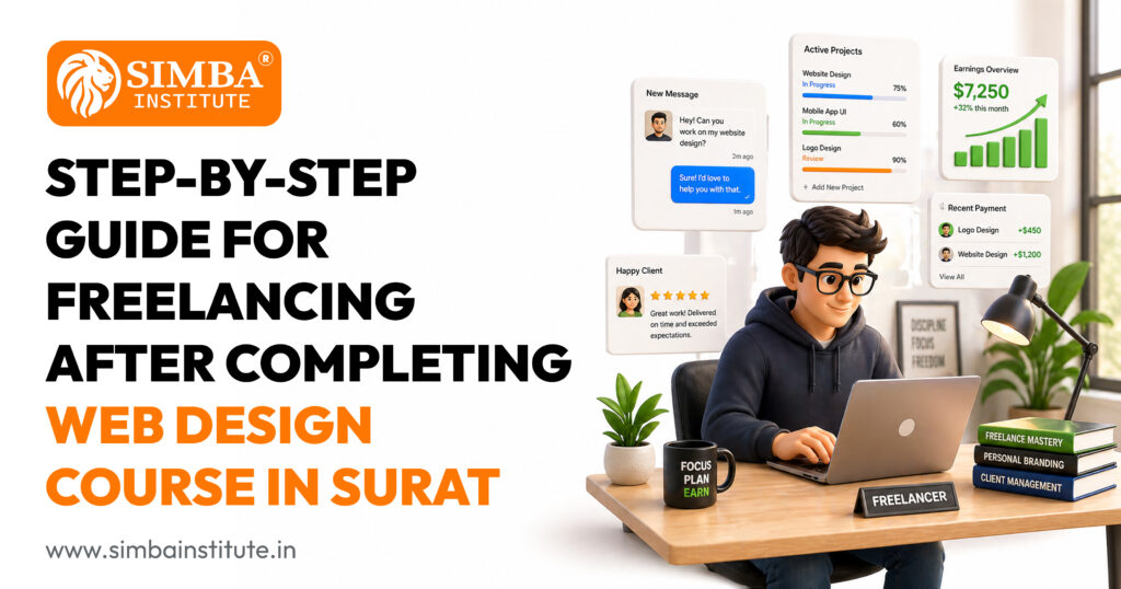 step by step guide for freelancing after completing web design course in surat