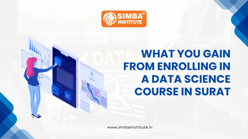 Students learning data science and machine learning at Simba Institute, the leading digital marketing and IT training institute in Surat.