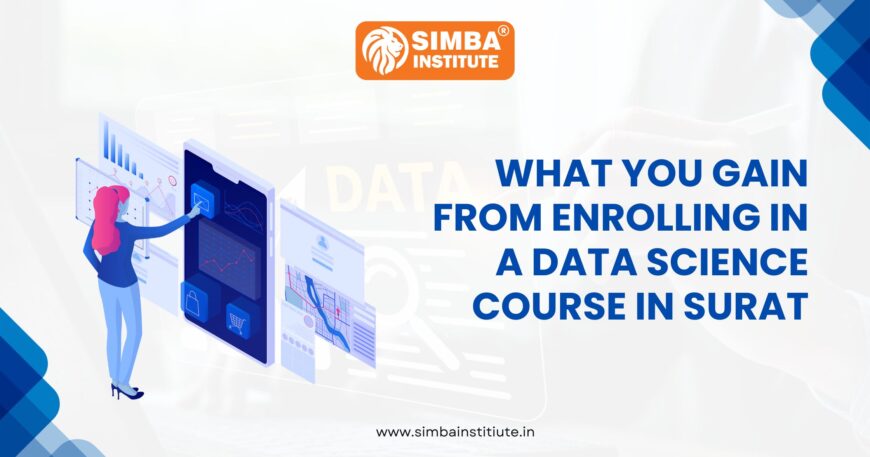 Students learning data science and machine learning at Simba Institute, the leading digital marketing and IT training institute in Surat.