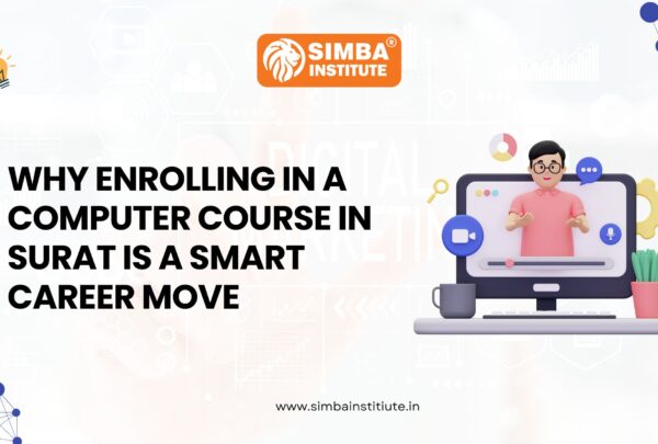 Unlock your professional potential with Simba Institute. This visual highlights why Surat is becoming a hub for IT excellence and how a specialized computer course can accelerate your career path. Discover industry-relevant training at Simba Institute, Surat.
